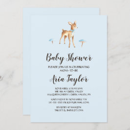 Waterverf Jongen Herten met Paddenstoelen Baby sho Kaart