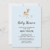 Waterverf Jongen Herten met Paddestoel Baby shower Kaart (Voorkant)