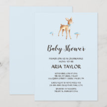 Waterverf Jongen Herten met Paddestoel Baby shower