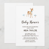 Waterverf Jongen Herten op Wit Baby shower Kaart (Voorkant / Achterkant)