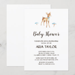 Waterverf Jongen Herten op Wit Baby shower Kaart