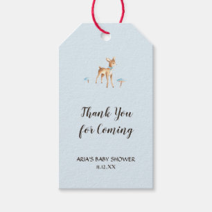 Waterverf Jongen Herten Paddestoel Baby shower Fav Cadeaulabel