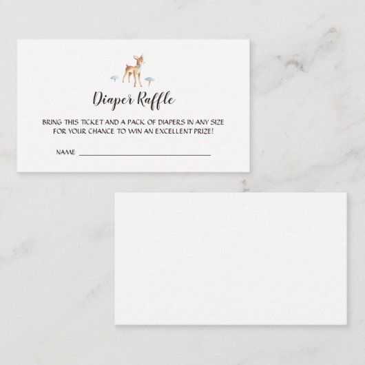 Waterverf Jongen Herten Witte Luier Raffle Enclosu Informatiekaartje (Voorkant / Achterkant)