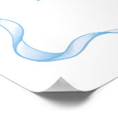 Waterverf Jongen Lint Stoffig Blauw Boog Baby show Poster (Hoek)