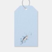 Waterverf jongen Narwhal & bubbels Baby shower Cadeaulabel (Achterkant)