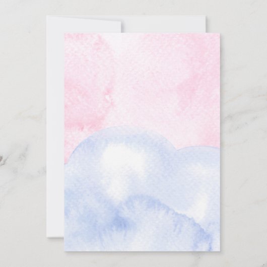 Waterverf Jongen of Meisje Geslacht Onthullen Kaart (Achterkant)