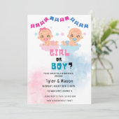 Waterverf jongen of meisje Geslacht onthullen part Kaart (Staand voorkant)