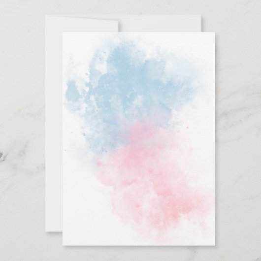 Waterverf jongen of meisje Geslacht onthullen part Kaart (Achterkant)