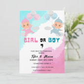 Waterverf jongen of meisje Geslacht onthullen part Kaart (Staand voorkant)