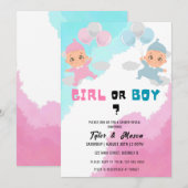 Waterverf jongen of meisje Geslacht onthullen part Kaart (Voorkant / Achterkant)