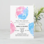 Waterverf jongen van meisje onthult geslacht kaart (Staand voorkant)