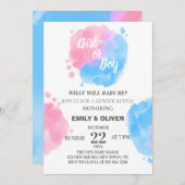 Waterverf jongen van meisje onthult geslacht kaart (Voorkant / Achterkant)