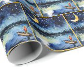 Waterverf jongen Vist 's nachts Cadeaupapier (Rol Hoek)