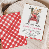 Waterverf Jongens Boerderij Verjaardagsuitnodiging Kaart