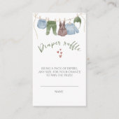 Waterverf Jongenskleding Baby shower Diper Raffle Informatiekaartje (Voorkant)