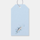 Waterverf jongetje Narwhal en bubbels Stars Favor Cadeaulabel (Achterkant)