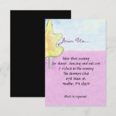 Waterverf Joodse bat Mitzvah Kaart (Voorkant / Achterkant)