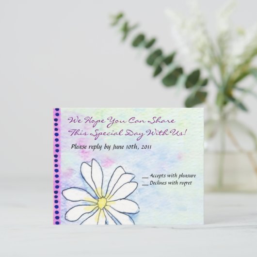 Waterverf Joodse bat Mitzvah Uitnodiging (Staand voorkant)