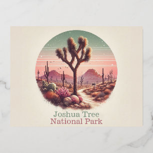 Waterverf Joshua Tree National Park Californië Folie Feestdagen Briefkaart