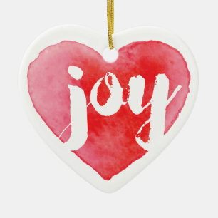 Waterverf Joy Heart kerstboomversiering Keramisch Ornament