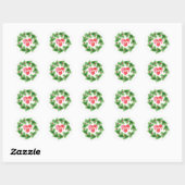 Waterverf Joy Pine krans vakantie Sticker (Vel)