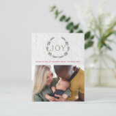 Waterverf Joy Wreath Christmas Kaart (Staand voorkant)