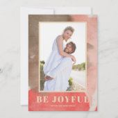 Waterverf Joyful kerstfoto Feestdagenkaart (Voorkant)