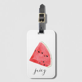 Waterverf Juicy Watermelon Wedge Bagagelabel