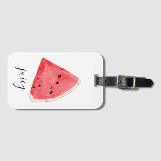 Waterverf Juicy Watermelon Wedge Bagagelabel (Voorkant (horizontaal))