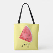 Waterverf Juicy Watermelon Wedge Tote Bag (Achterkant)