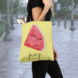 Waterverf Juicy Watermelon Wedge Tote Bag