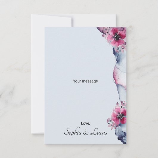 Waterverf Julia Floral bedankje Bedankkaart (Achterkant)