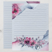 Waterverf Julia Floral Writing Paper (Voorkant / Achterkant)