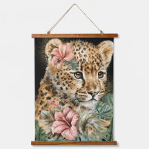 Waterverf Jungle Baby Dieren Bloem Kunst
