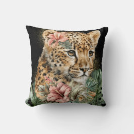 Waterverf Jungle Baby Dieren Bloem Kunst Kussen