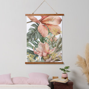 Waterverf Jungle Orchideeën Bloemen Hangend Wandkleed