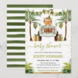 Waterverf Jungle Tijger Baby Shower Kaart