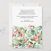 Waterverf Juniper en Holly Wreath Kerstmis Feestdagenkaart (Achterkant)