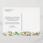 Waterverf Juniper en Holly Wreath Kerstmis Folie Feestdagen Briefkaart (Achterkant)