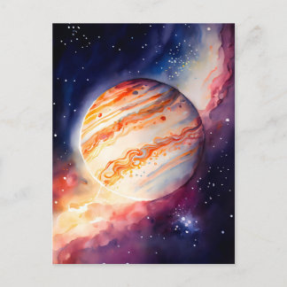Waterverf Jupiter Art Button Briefkaart