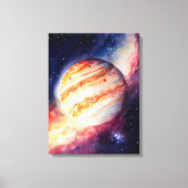 Waterverf Jupiter Art Button Canvas Afdruk (Voorkant)
