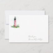 Waterverf Jupiter vuurtoren Dank u wel Notitiekaartje (Voorkant)