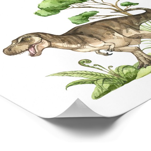 Waterverf Jurassic Dinosaur Dank u Teken Poster (Hoek)