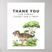 Waterverf Jurassic Dinosaur Dank u Teken Poster (Voorkant)