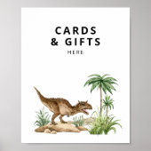 Waterverf Jurassic Dinosaur Gift Tafelteken Poster (Voorkant)