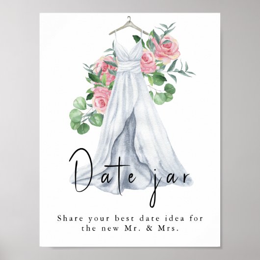 Waterverf jurk met bloemen - Date Night Ideeën Poster (Voorkant)
