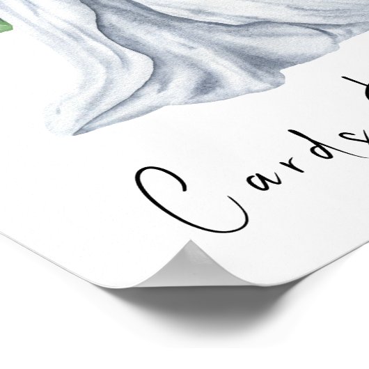 Waterverf jurk met bloemen - kaarten en geschenken poster (Hoek)