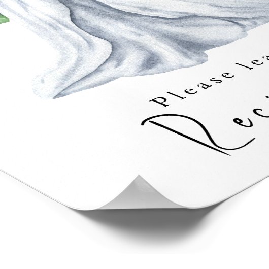 Waterverf jurk met bloemen - Receptenkaarten Poster (Hoek)