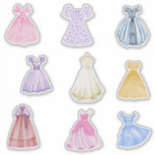  Waterverf jurken Sticker (Voorkant)