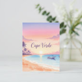 Waterverf Kaapverdische zonsondergang Briefkaart (Staand voorkant)